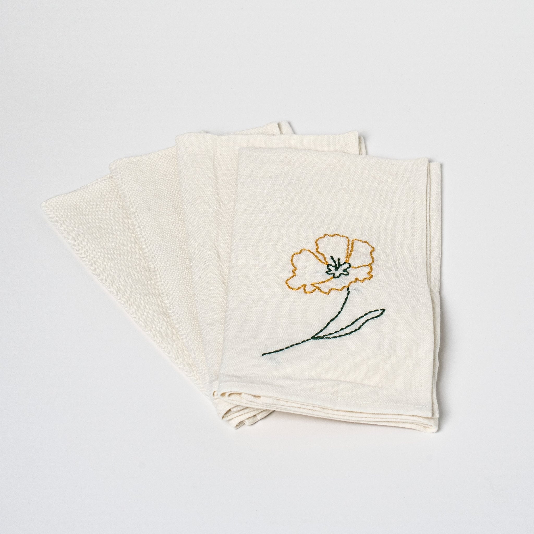 Fleurs Romantiques Table Napkins | Set of 4 Table Linens 