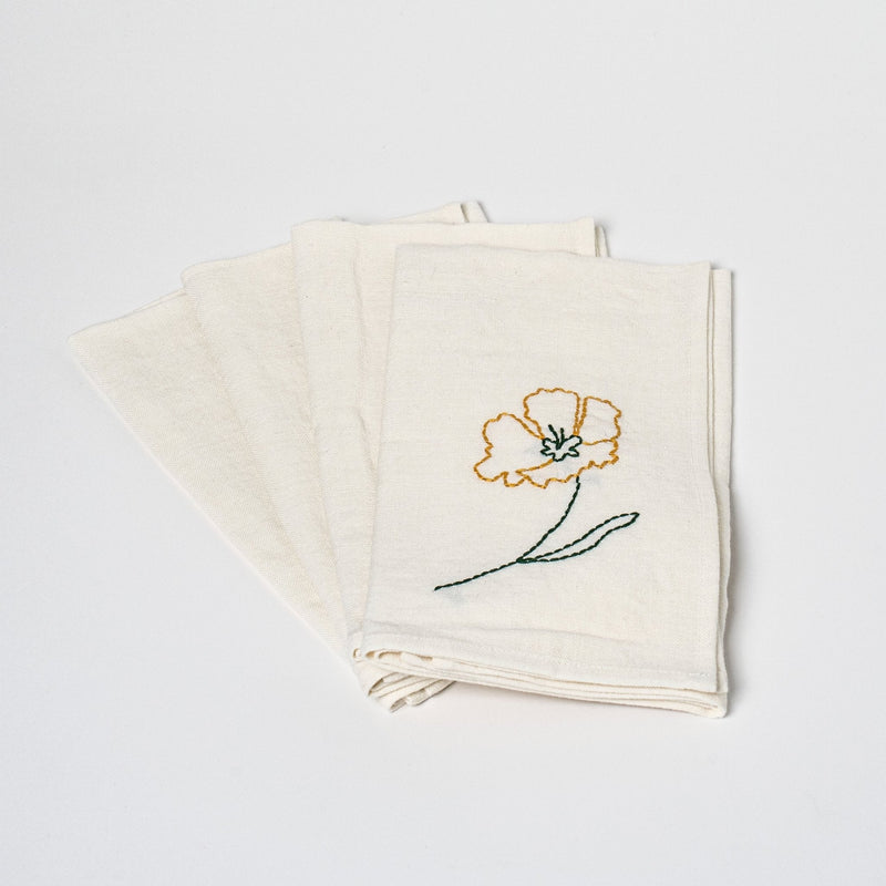 Fleurs Romantiques Table Napkins | Set of 4 Table Linens 