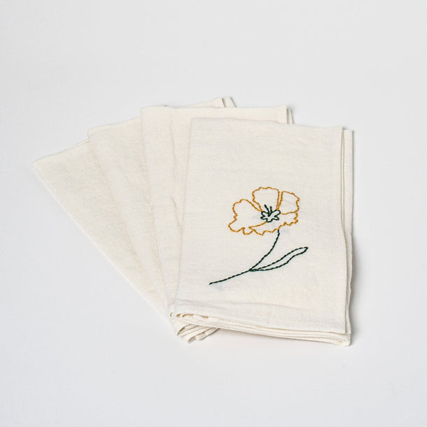 Fleurs Romantiques Table Napkins | Set of 4_Sarah Espeute_201-61-1924.1-168CosmosOS | Obakki