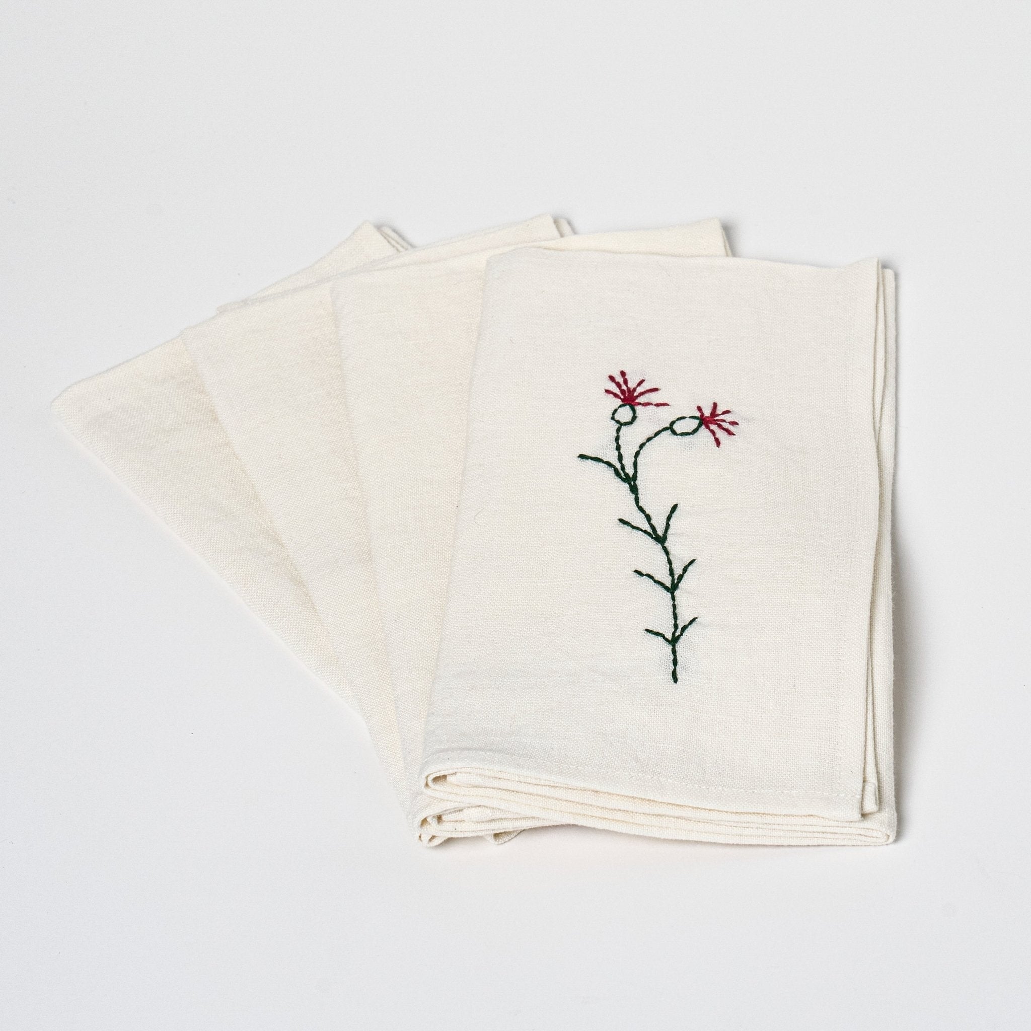 Fleurs Romantiques Table Napkins | Set of 4 Table Linens 