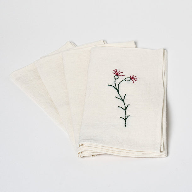 Fleurs Romantiques Table Napkins | Set of 4_Sarah Espeute_201-61-1924.1-168RoseOS | Obakki