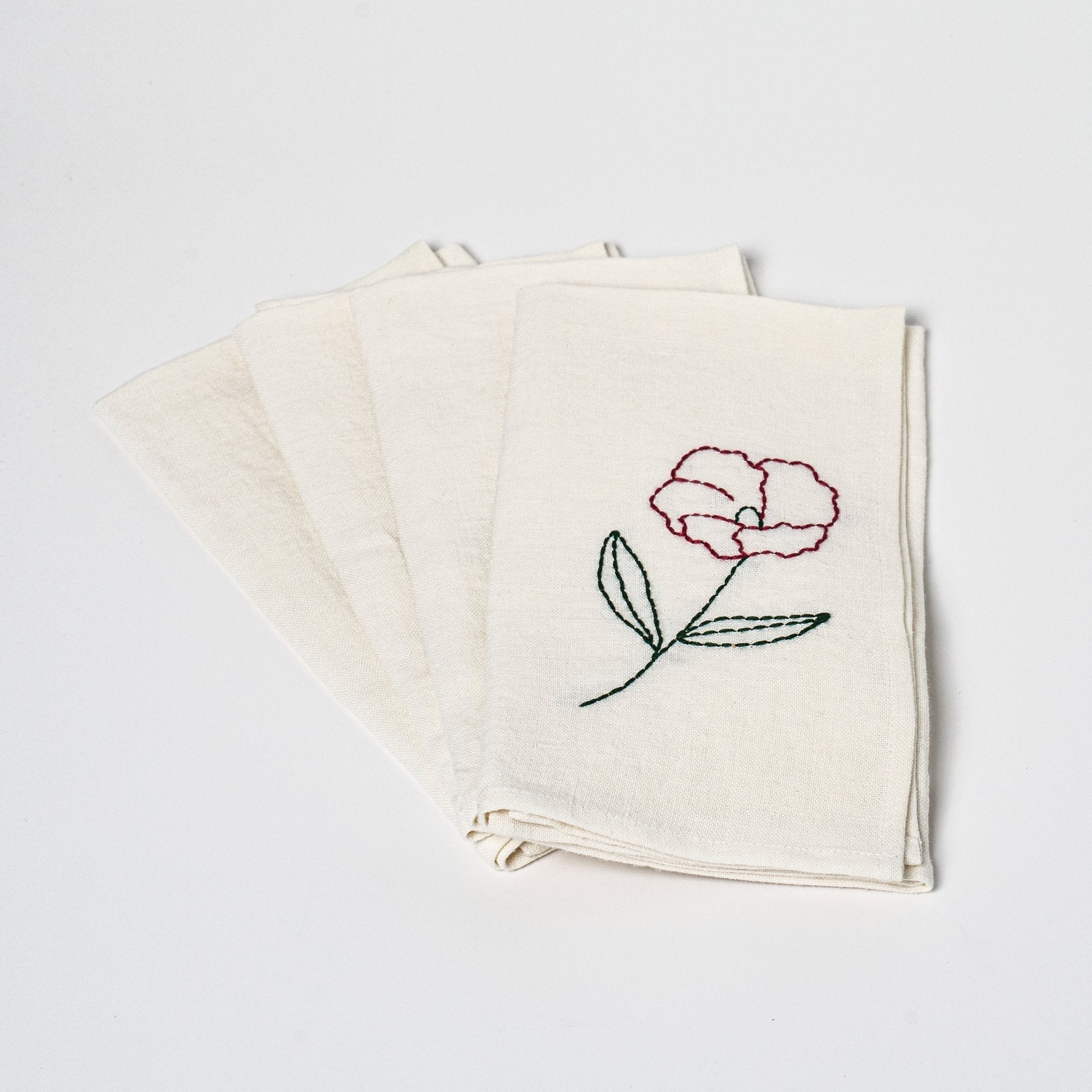 Fleurs Romantiques Table Napkins | Set of 4 Table Linens 