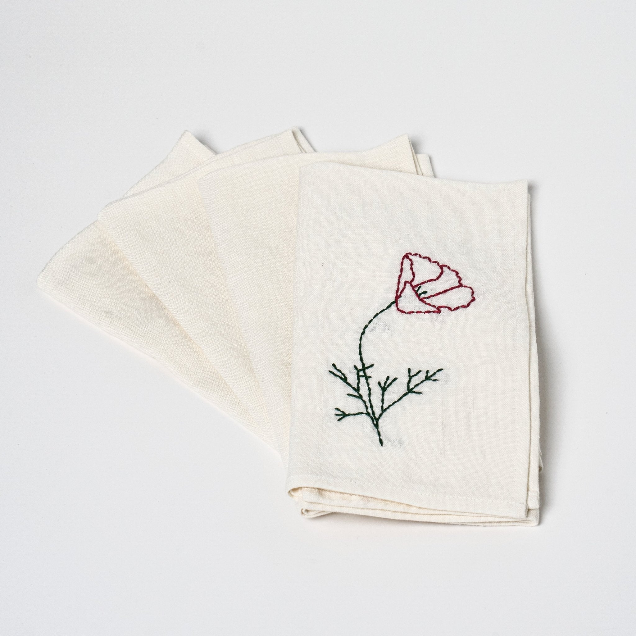 Fleurs Romantiques Table Napkins | Set of 4 Table Linens 