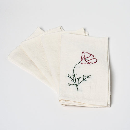 Fleurs Romantiques Table Napkins | Set of 4 Table Linens 