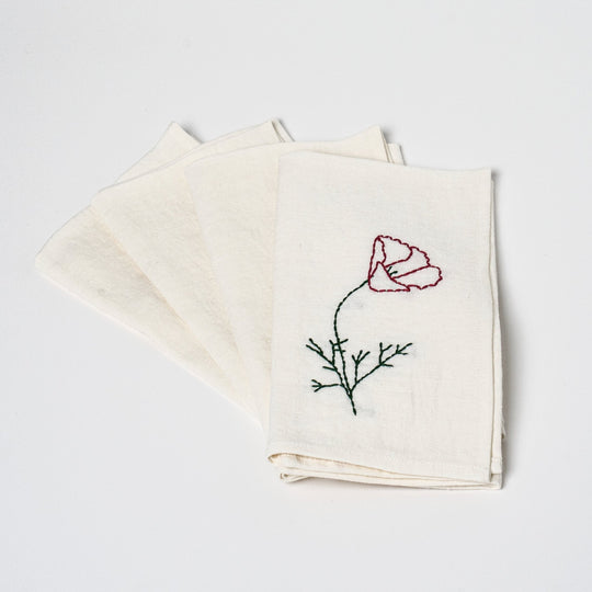 Fleurs Romantiques Table Napkins | Set of 4 Table Linens 