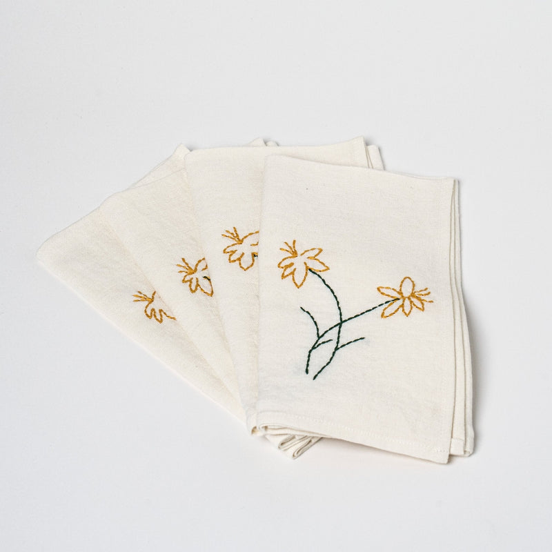 Fleurs Romantiques Table Napkins | Set of 4 Table Linens 