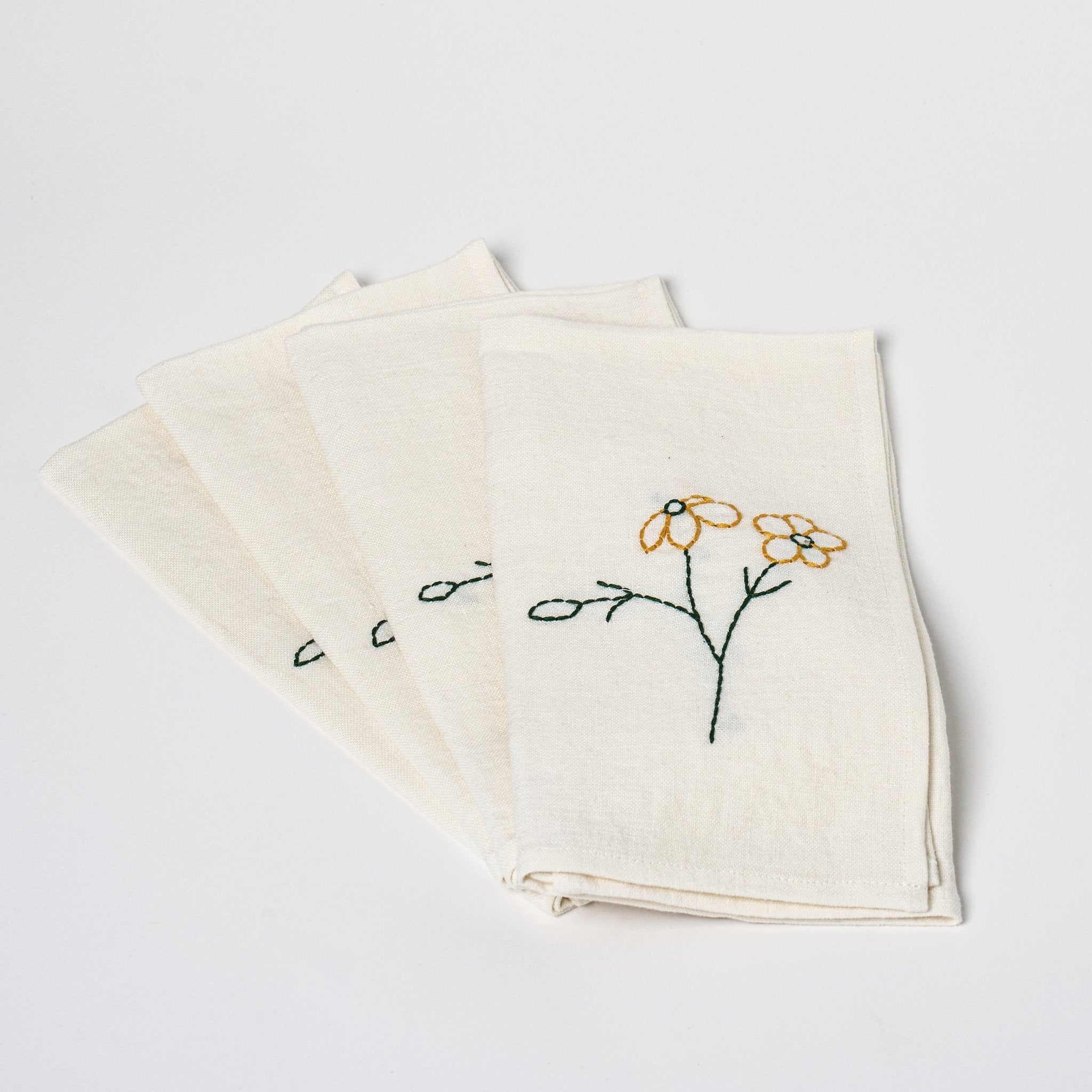 Fleurs Romantiques Table Napkins | Set of 4 Table Linens 