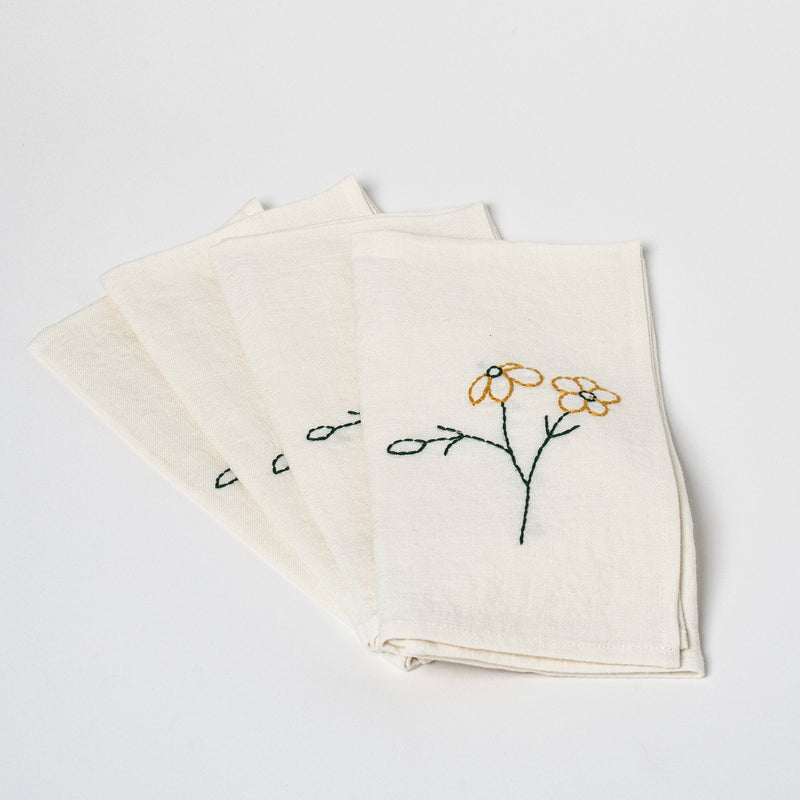 Fleurs Romantiques Table Napkins | Set of 4 Table Linens 