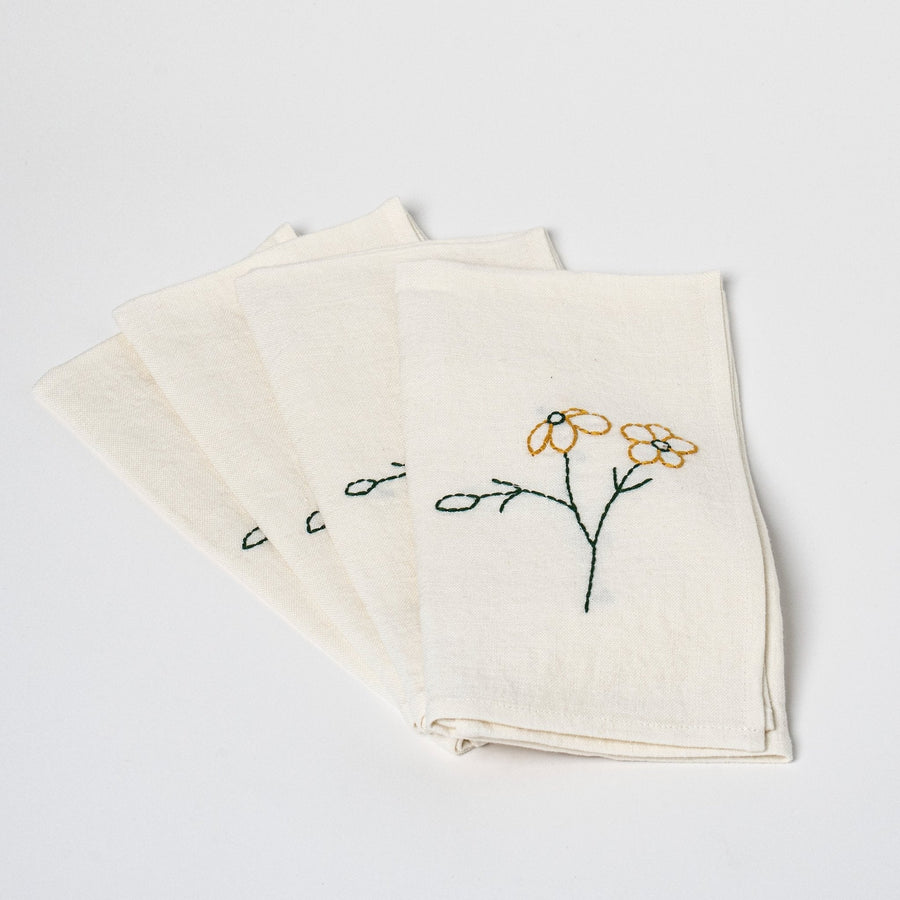 Fleurs Romantiques Table Napkins | Set of 4_Sarah Espeute_201-61-1924.1-168SouciOS | Obakki
