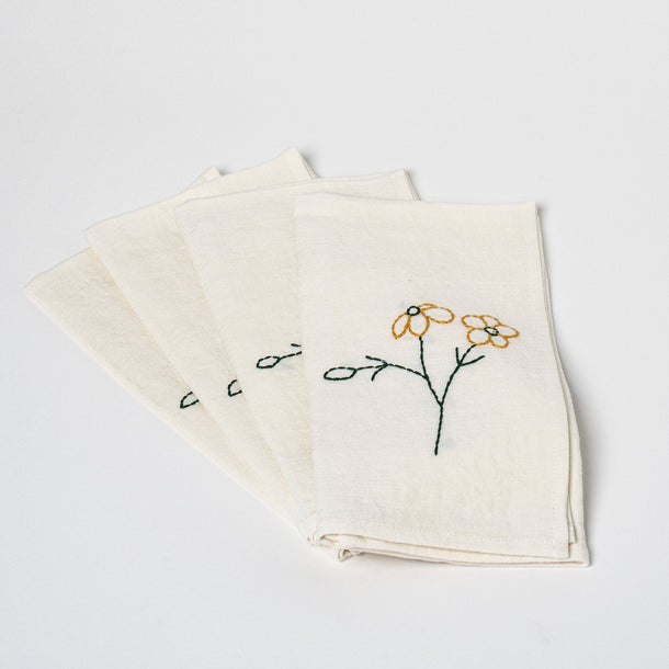 Fleurs Romantiques Table Napkins | Set of 4_Sarah Espeute_201-61-1924.1-168SouciOS | Obakki