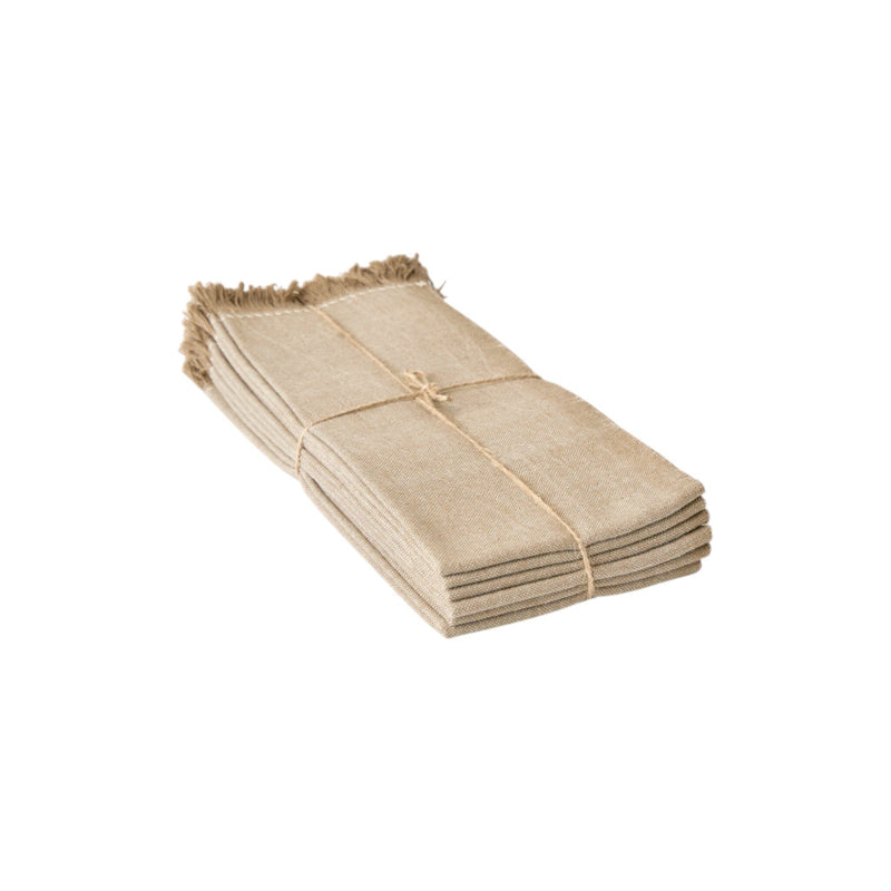 Fringed Cotton Napkins | Set of 6 Napkins 