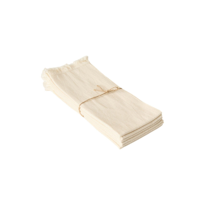 Fringed Cotton Napkins | Set of 6 Napkins 