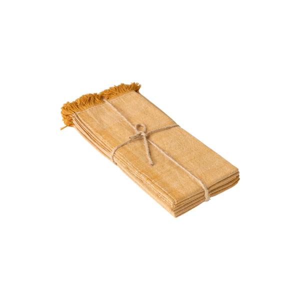 Fringed Cotton Napkins | Set of 6 Napkins 