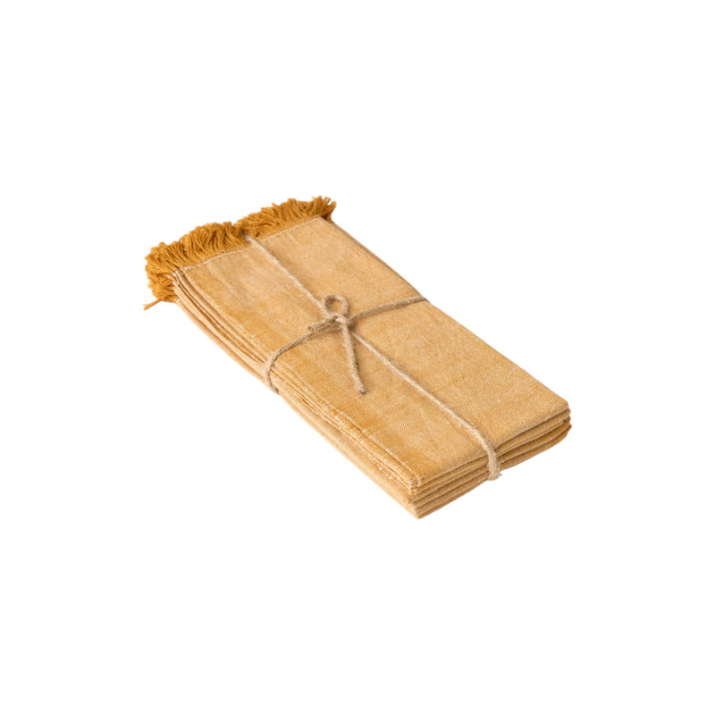Fringed Cotton Napkins | Set of 6 Napkins 