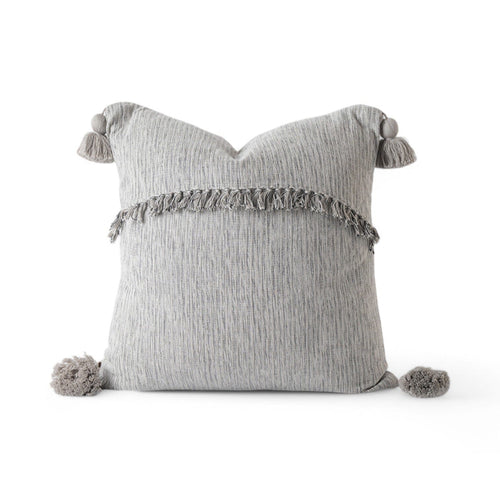 Fringed Pom Cushion Cover | 20" Cushion Covers 