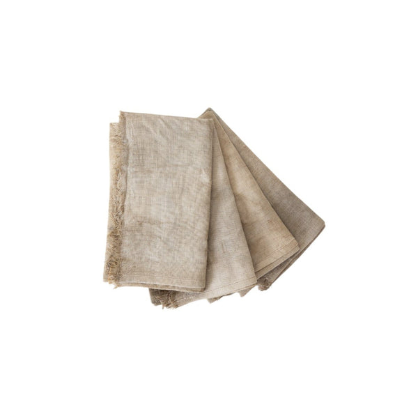 Hand Dyed Hemp Napkins | Set of 4 Scarves 