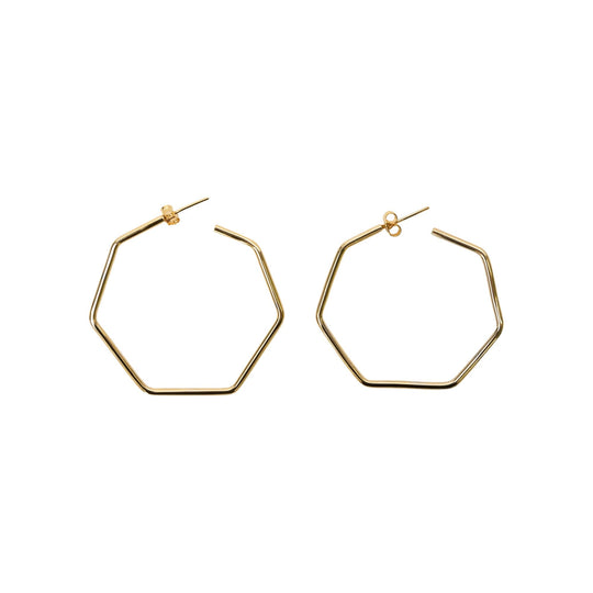 Hexagon Earrings | Large Jewelry Gold Plated 