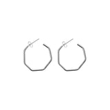 Hexagon Earrings | Small Jewelry Silver Plated 
