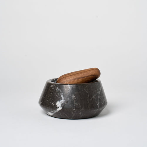Holbox Mortar and Pestle | Black_Ayres_201-71-0868-156BlackMarbleOS | Obakki