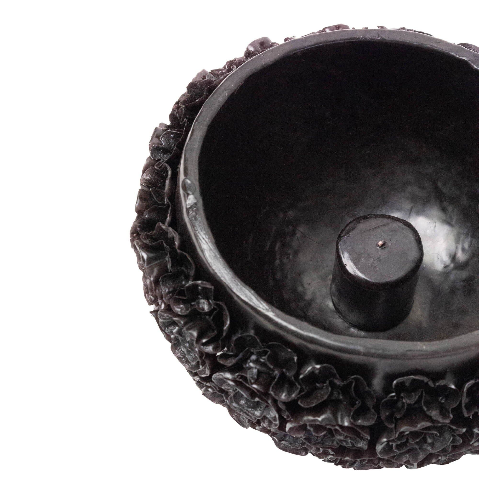 Imperfect Beeswax Candle Bowl | Black Candles 