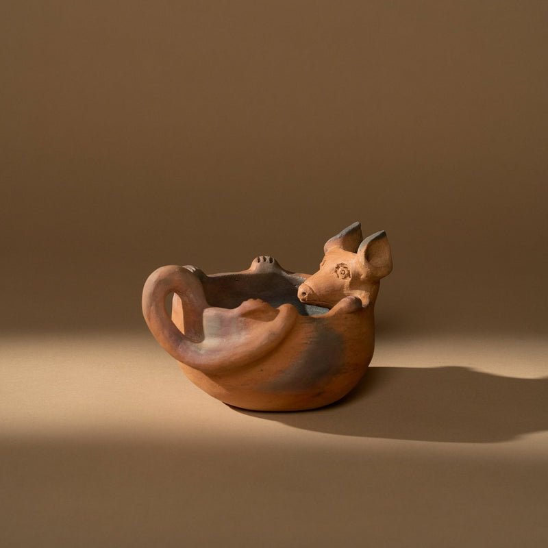 Maceta Tlacuache Clay Planter | Small Vases + Planters 