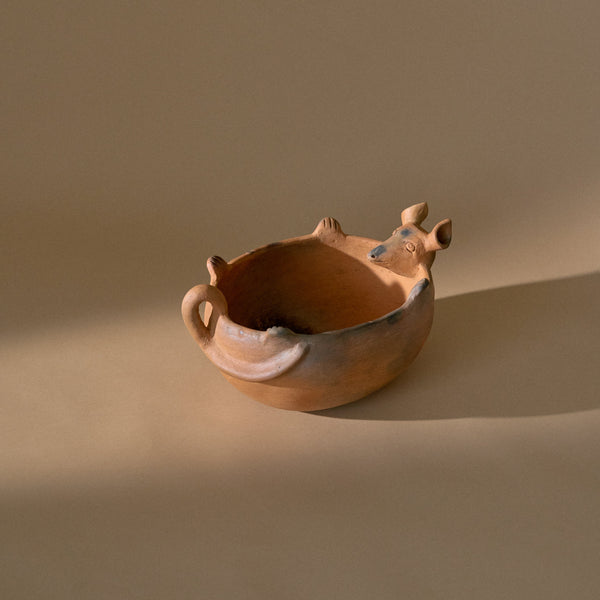 Maceta Tlacuache Clay Planter Vases + Planters 