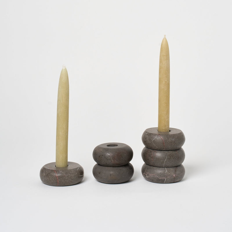 Marble Candle Holders | Set of 3 Candles & Incense 