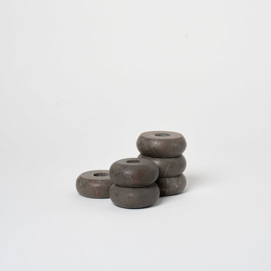 Marble Candle Holders | Set of 3_Nook Mesa_201-71-1941-189Grey MarbleOS | Obakki