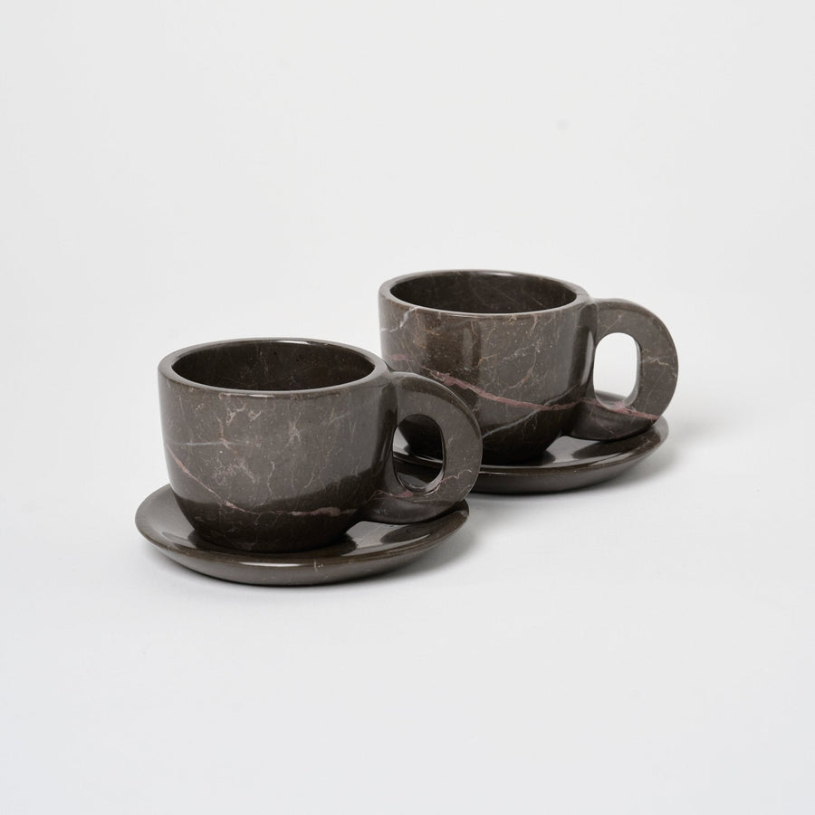 Marble Mug + Saucer | Set of 2_Nook Mesa_201-71-1951.2-189Black MarbleOS | Obakki