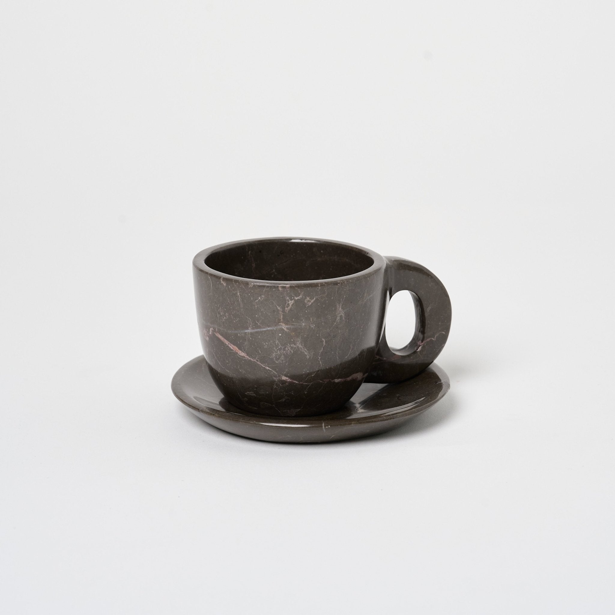 Marble Mug + Saucer Vases + Planters Black Marble 