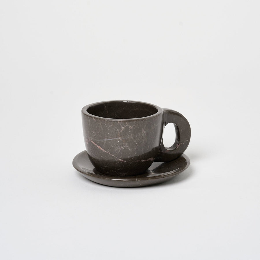Marble Mug + Saucer_Nook Mesa_201-71-1951.1-189Black MarbleOS | Obakki