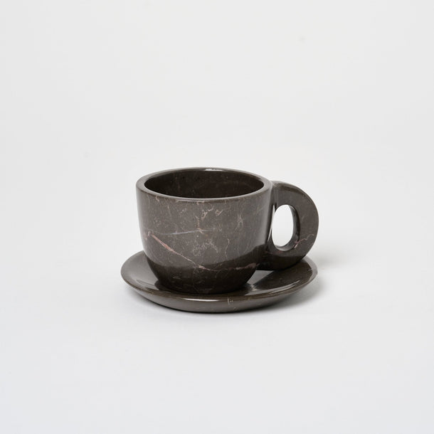 Marble Mug + Saucer Vases + Planters Black Marble 