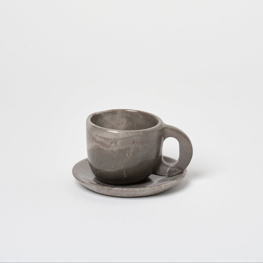 Marble Mug + Saucer_Nook Mesa_201-71-1951.1-189Grey MarbleOS | Obakki