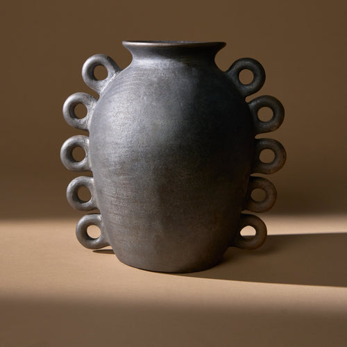 Oaxacan Clay Loop-Handle Vase 