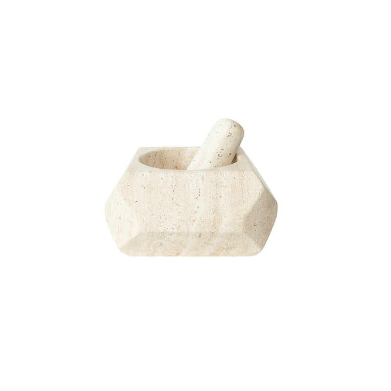Orion Mortar and Pestle | Travertine Mortar + Pestles 