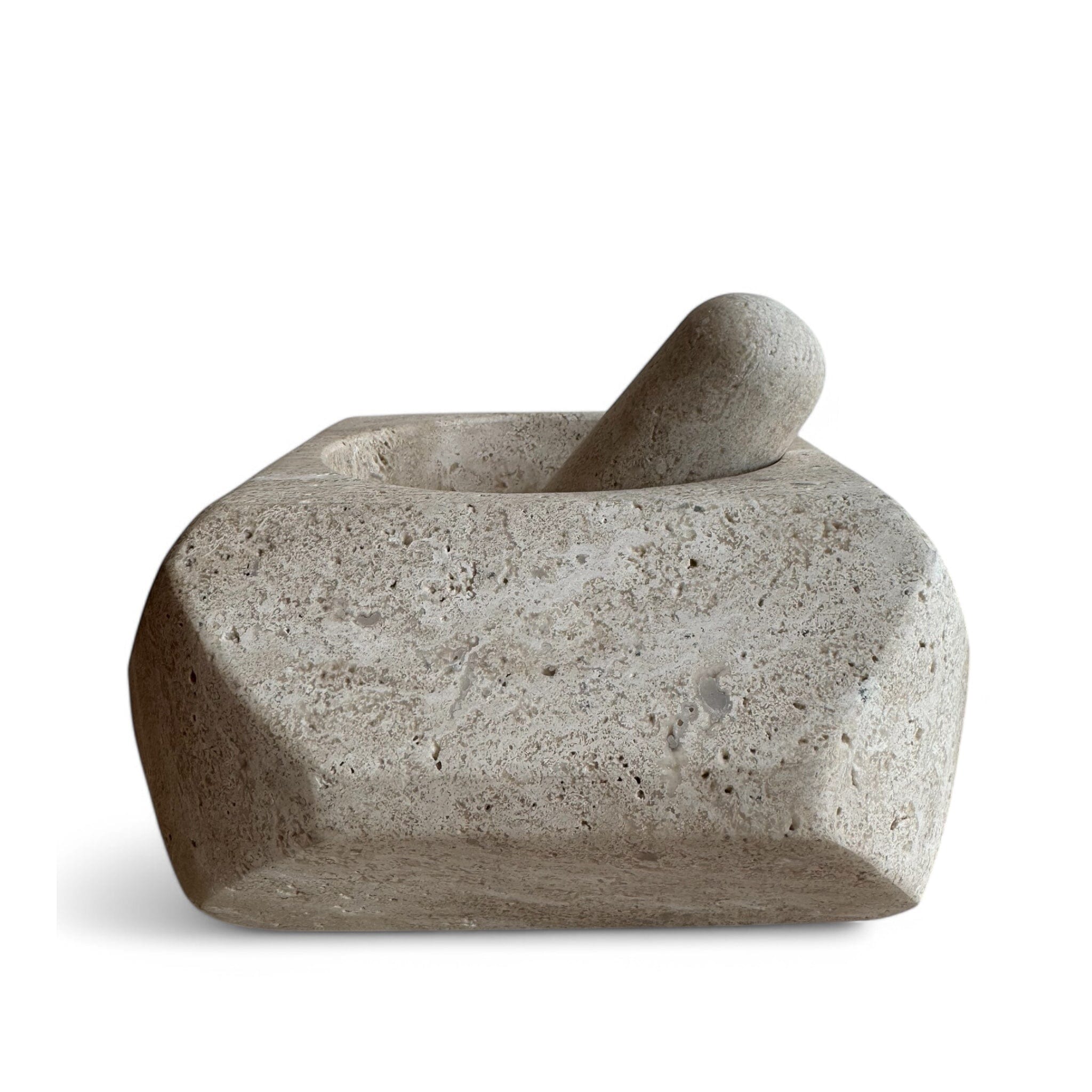 Orion Mortar and Pestle | Travertine Mortar + Pestles 