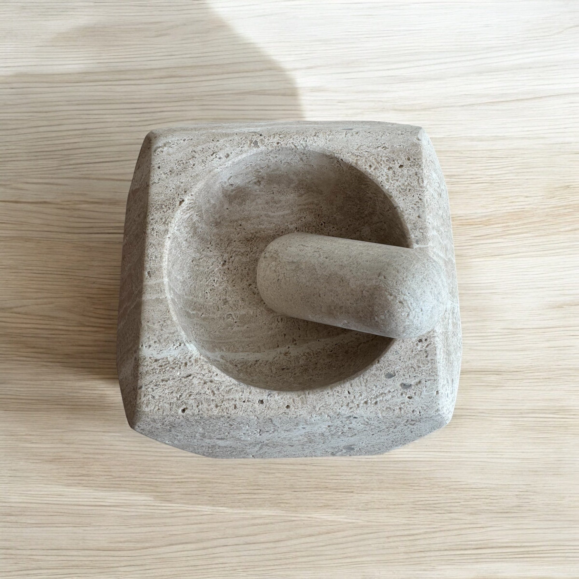 Orion Mortar and Pestle | Travertine Mortar + Pestles 