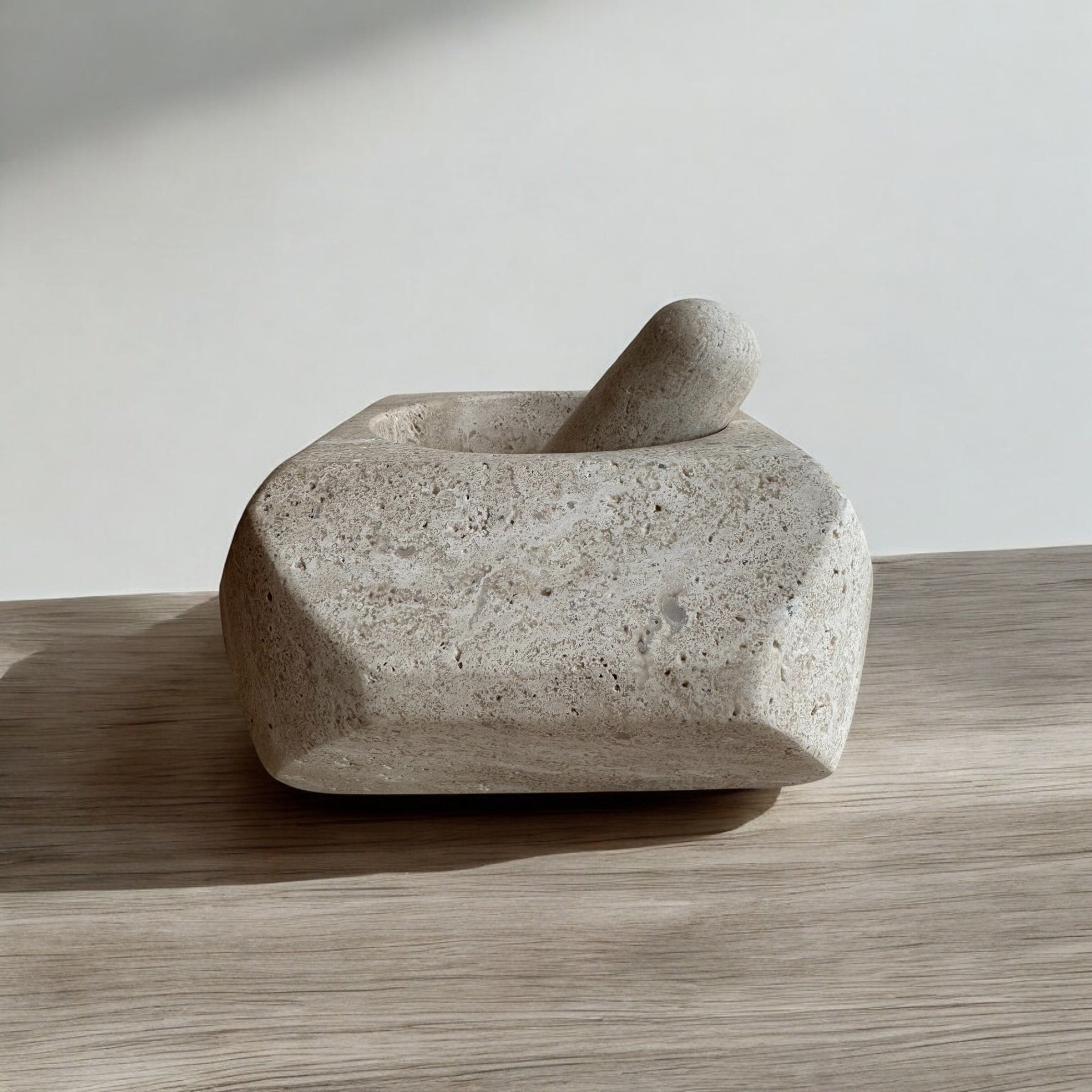 Orion Mortar and Pestle | Travertine Mortar + Pestles 