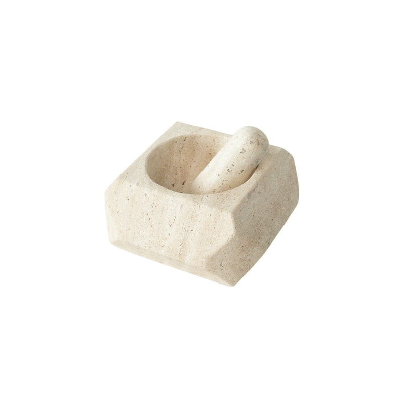 Orion Mortar and Pestle | Travertine Mortar + Pestles 
