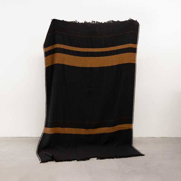 Oscar Blanket | Black Stripe Textiles 