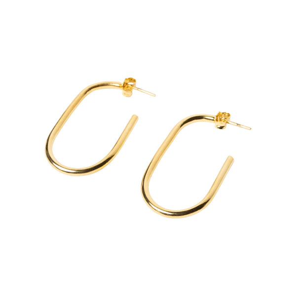 Oval Hoop Earrings Jewelry Gold Plated 