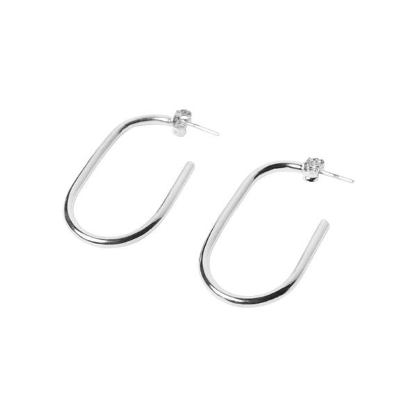 Oval Hoop Earrings Jewelry Silver Plated 