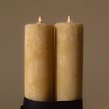 Pillar Candle Set of 2 | Cedar Yellow Candles 