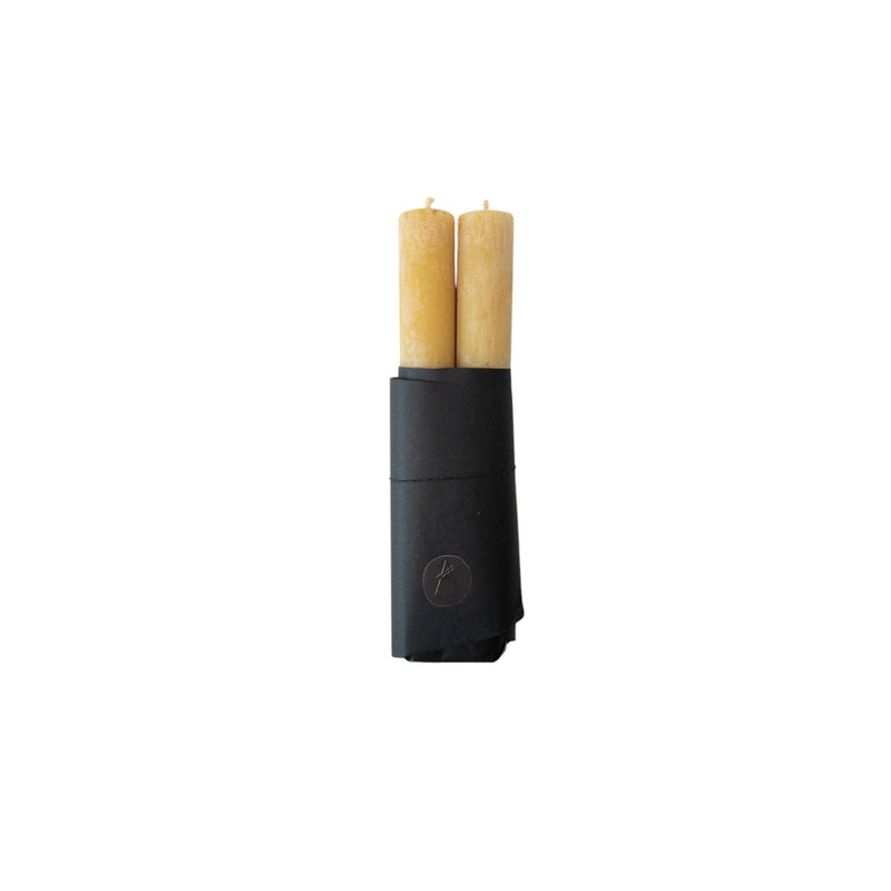Pillar Candle Set of 2 | Cedar Yellow Candles 