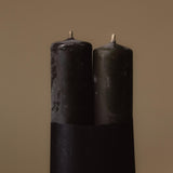 Pillar Candle Set of 2 | Unscented Black Candles 