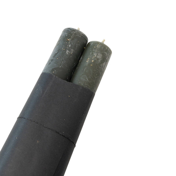 Pillar Candle Set of 2 | Unscented Black Candles 