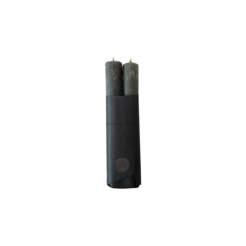 Pillar Candle Set of 2 | Unscented Black Candles 