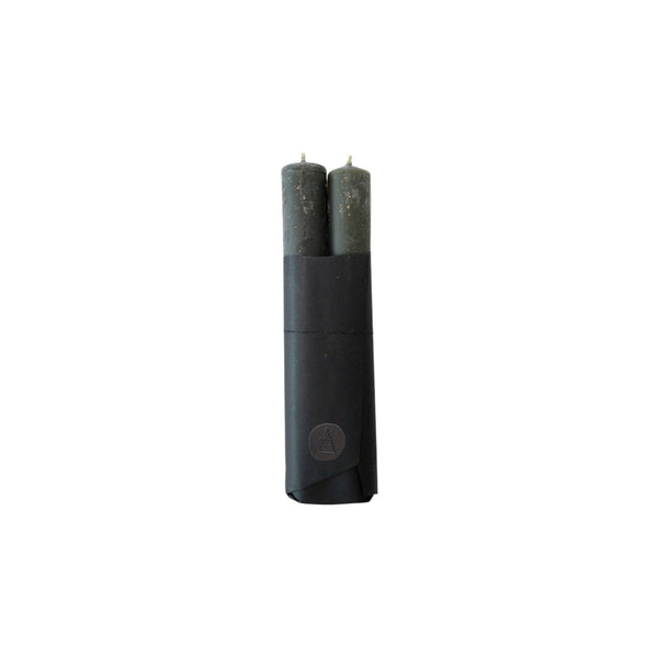Pillar Candle Set of 2 | Unscented Black Candles 