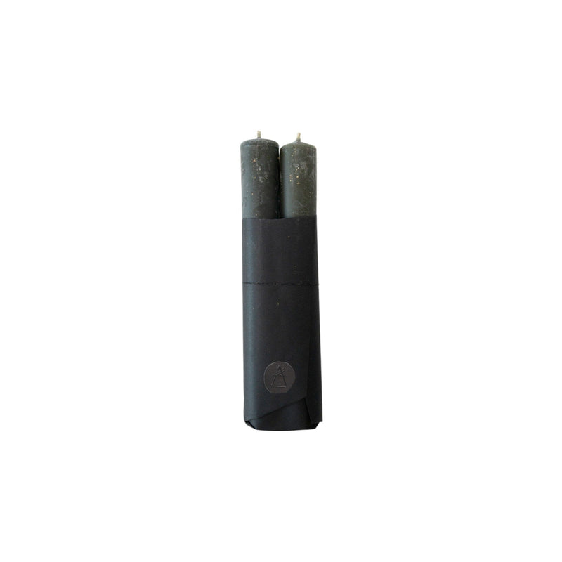 Pillar Candle Set of 2 | Unscented Black Candles 
