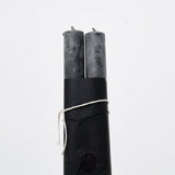 Pillar Candle Set of 2 | Unscented Black Candles 